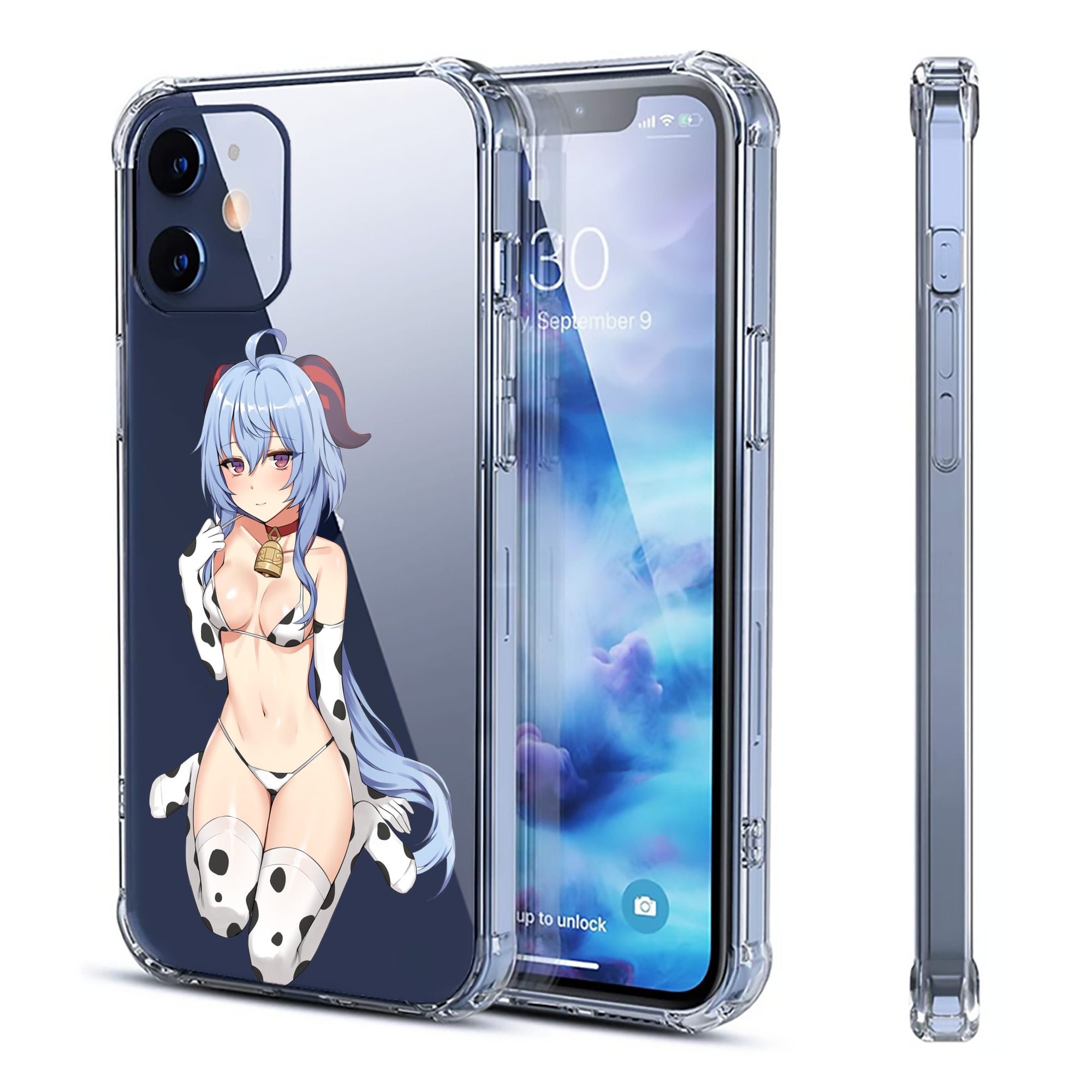 げんし神 甘雨 かんう genshin Ganyu 【iPhone 12シリーズ対応】透明スマホケース（クリアソフトケース）